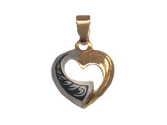 Серебряная подвеска «Сердечко» с позолотой